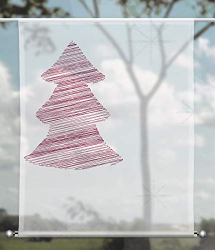 Scheibenhänger Natale Moderno Magenta - rechteckig mit Beschwerung, Gardine Weihnachten - Toller Scheibenhänger transparent, Verschiedenen Größen (HxB 100x90cm) von gardinen-for-life