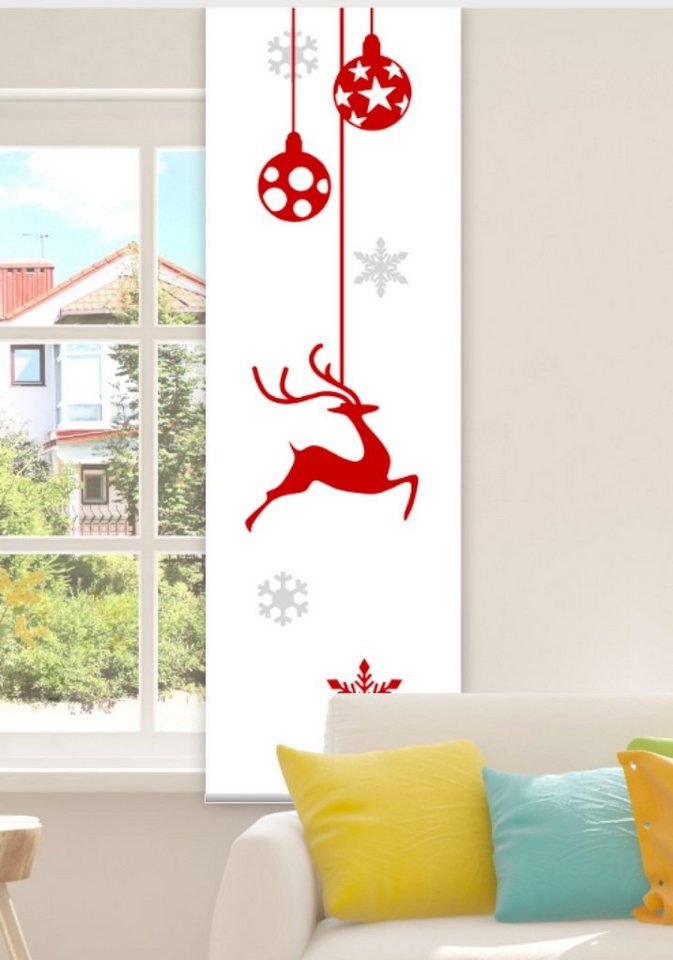 Schiebegardine Jul red 1 - Flächenvorhang kurze Fenster HxB 180x60 cm- B-line, gardinen-for-life von gardinen-for-life