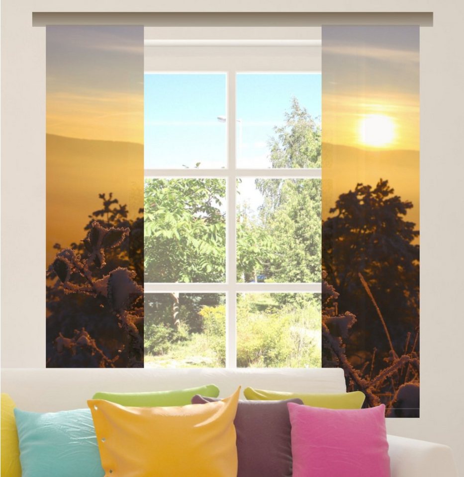 gardinen-for-life Schiebegardine Ländleblick sunset Flächenvorhang 2er Set 40 cm b - 160 cm h gardinen-for-life Schiebegardine Ländleblick sunset Flächenvorhang 2er Set 40 cm b - 160 cm h von gardinen-for-life