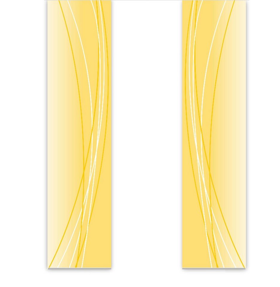 Schiebegardine Linea gelb Flächenvorhang 2er Set 260 cm kürzbar - B-line, gardinen-for-life von gardinen-for-life