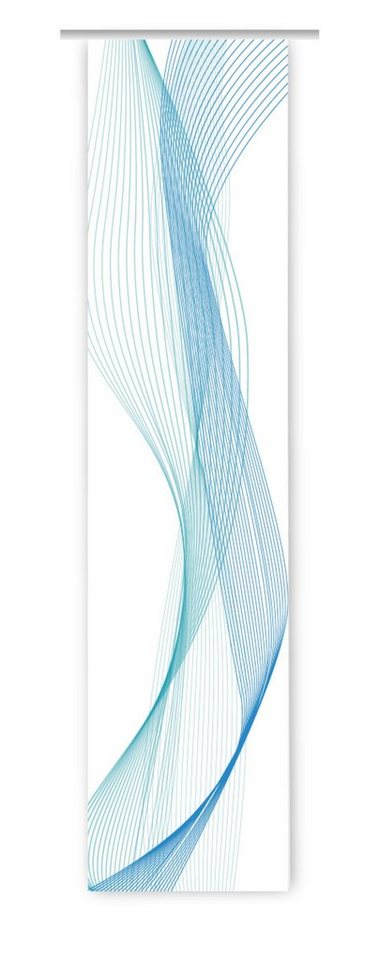 Schiebegardine Stream two blue türkis – Flächenvorhang HxB 260x60 cm - B-line, gardinen-for-life von gardinen-for-life