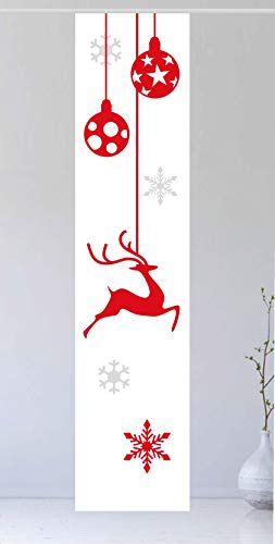 gardinen-for-life Flächenvorhang Jul Red 1 - Gr.60 x 245 cm toller Schiebevorhang - tolles Weihnachtsmotiv - Schiebegardine - skandinavische Stimmung von gardinen-for-life