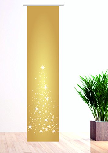 gardinen-for-life Flächenvorhang Weihnachtstraum Gold Schiebevorhang, Gr.60 x 245 cm - Herrlicher Weihnachts - Vorhang - Christmas - Weihnachten von gardinen-for-life