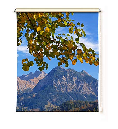 gardinen-for-life Rollo Herbst in den Bergen - Toller Sommerrollo - zum Klemmen oder Schrauben - Rollo Sichtschutz mit Tollem Druck-Motiv, Versch. Größen modern (100 cm x 125 cm) von gardinen-for-life