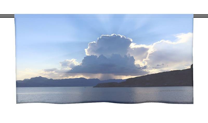 gardinen-for-life Scheibengardine Himmlische Momente Cafehausgardine 25 cm hoch - mit tollem Motiv von gardinen-for-life