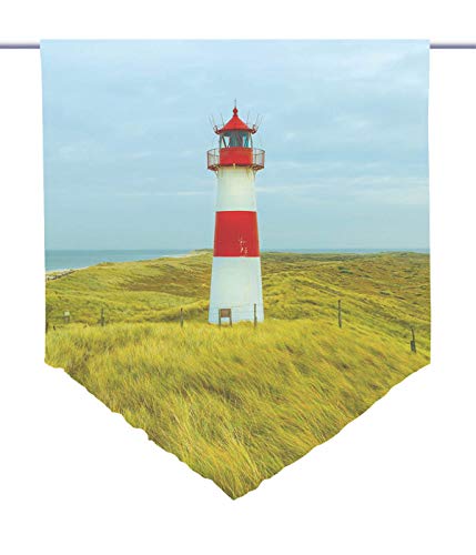 gardinen-for-life Scheibenhänger Leuchtturm Voile Transparent, Edler Scheibenhänger aus Feiner Voile in Verschiedenen Größen (HxB 75x60cm) von gardinen-for-life