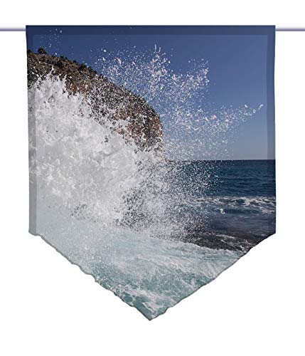 gardinen-for-life Scheibenhänger spitz Das Brausen, Voile Transparent, Edler Scheibenhänger aus Feiner Voile in Verschiedenen Größen (HxB 75x60cm) von gardinen-for-life