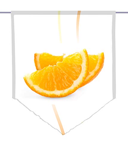 gardinen-for-life Scheibenhänger spitz Früchtchen Orange, Voile Transparent, Edler Scheibenhänger aus Feiner Voile in Verschiedenen Größen (HxB 75x60cm) von gardinen-for-life