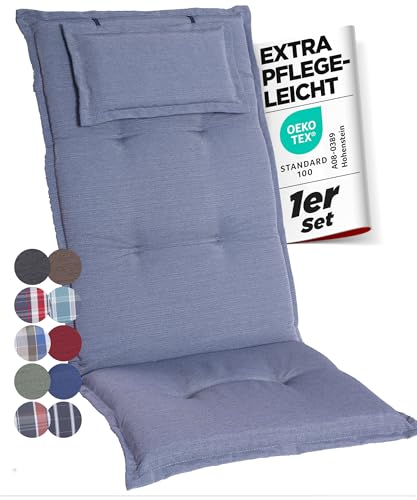 gardisun Gartenstuhlauflagen Hochlehner mit Kopfteil I Extra Dicke Sitzauflagen I Made in Europe I Polsterauflagen für Hochlehner I Auflagen mit extra hohem Komfort I 1er Set I Hellgrau gardisun Gartenstuhlauflagen Hochlehner mit Kopfteil I Extra Dicke Sitzauflagen I Made in Europe I Polsterauflagen für Hochlehner I Auflagen mit extra hohem Komfort I 1er Set I Hellgrau von gardisun