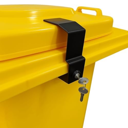 GARDIVO Metall Mülltonnenschloss Mülltonnenverriegelung für Mülltonnen und Müllcontainer verstellbarer Verschluss 60-360 Liter | Mülltonnenverschluss ohne Bohren | stark und robust von gardivo