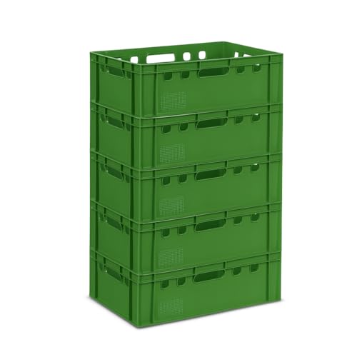 gardivo E2 Kisten Grün 5 Stück 60x40x20 Meischkiste, Metzgerkiste, Lagerkiste Grün, stapelbbar lebbensmittelecht robust fleischerkiste kunststoff Eurobox gardivo E2 Kisten Grün 5 Stück 60x40x20 Meischkiste, Metzgerkiste, Lagerkiste Grün, stapelbbar lebbensmittelecht robust fleischerkiste kunststoff Eurobox von gardivo