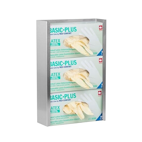 gardivo Edelstahl Handschuhhalter (3 boxen), Wandhalter für Handschuhe, Handschuhspender für Einmalhandschuhe, Handschuh Halterung für Einweghandschuhe, von gardivo