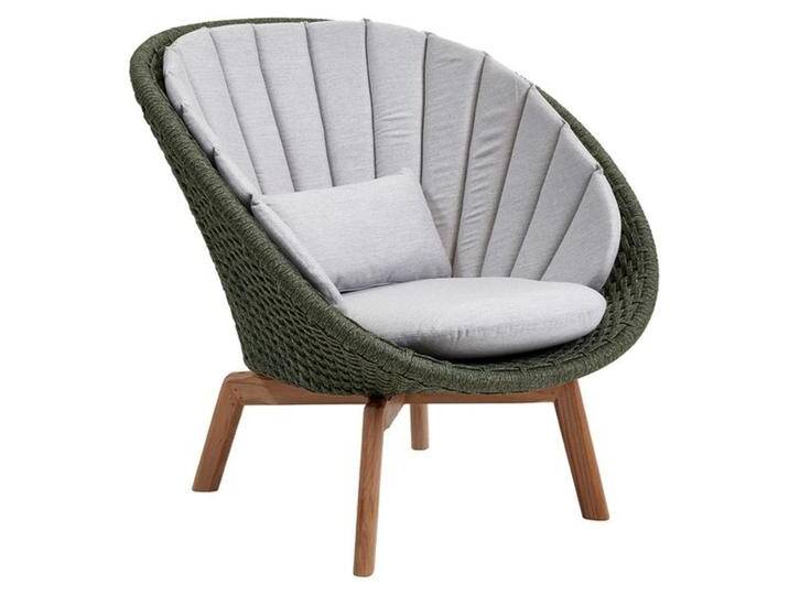 Cane-Line Peacock Loungesessel Teak recycelt/Rope Natur Grün Hellgrau von garten&freizeit.de