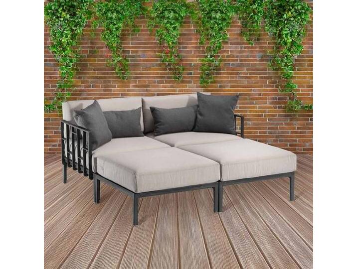 Gaber Enjoy Daybed Kunststoff/Mischgewebe Dunkelgrau Hellgrau Gaber Enjoy Daybed Kunststoff/Mischgewebe Dunkelgrau Hellgrau von garten&freizeit.de