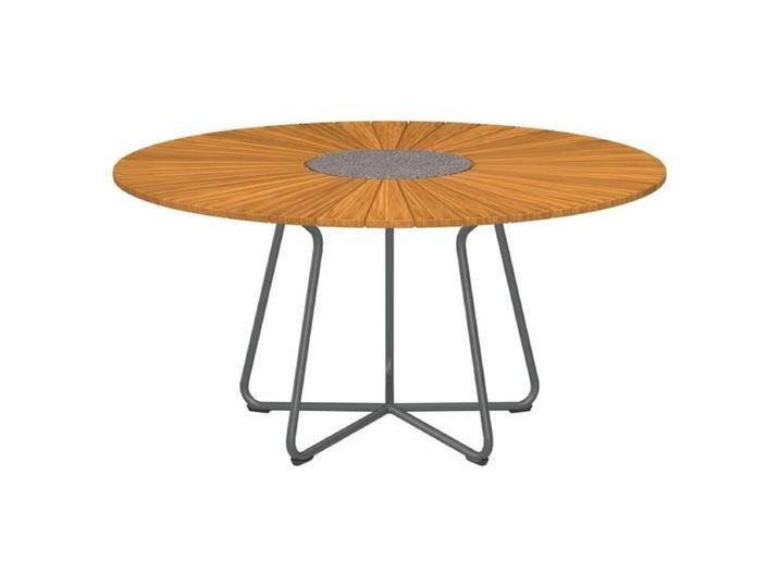 HOUE Circle Gartentisch Ø150cm Aluminium/Bambus Natur Dunkelgrau von garten&freizeit.de