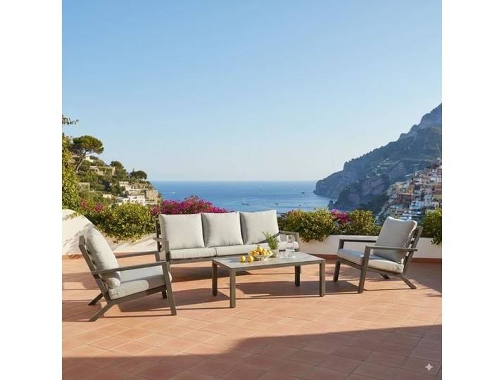 Hartman Carmel Loungeset inkl. Loungetisch Aluminium/Polyester Hellgrau von garten&freizeit.de
