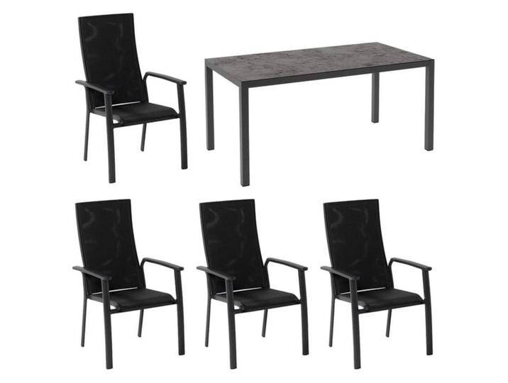 Hartman Sitges Gartenmöbel-Set M (4 Plätze) Tisch 160x90cm Dunkelgrau von garten&freizeit.de