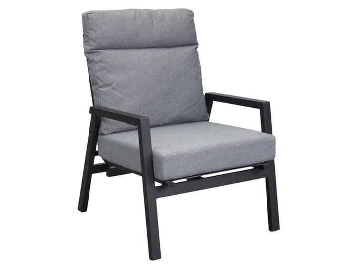 LC Garden Sondrino Loungesessel verstellbar Aluminium/Polyester Schwarz Hellgrau von garten&freizeit.de