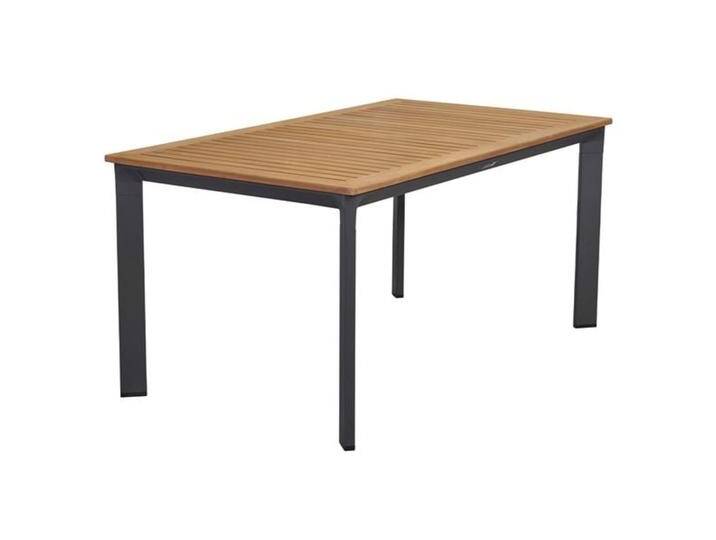 LC Garden Unicamo Gartentisch 160x90cm Aluminium/Teak Natur Dunkelgrau von garten&freizeit.de
