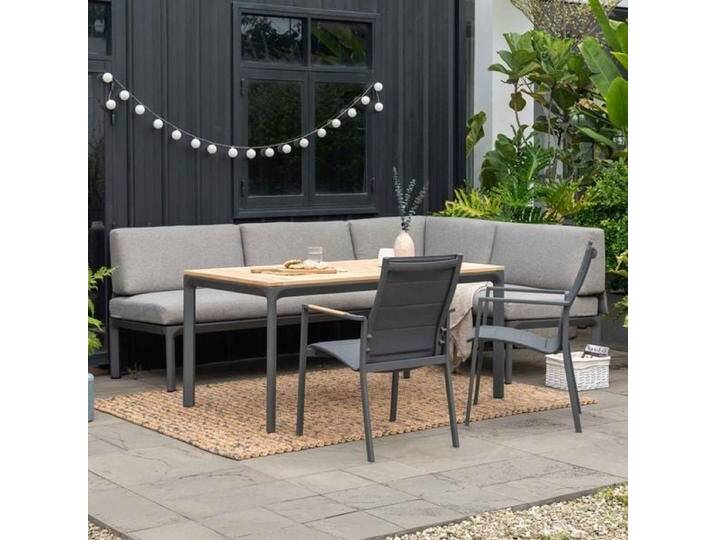LifestyleGarden Espoo Gartenmöbel-Set M (5 Plätze) Tisch 160x90cm Dunkelgrau von garten&freizeit.de