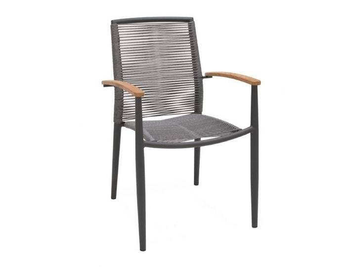 LifestyleGarden Topaz Stapelsessel Aluminium/Rope Dunkelgrau von garten&freizeit.de