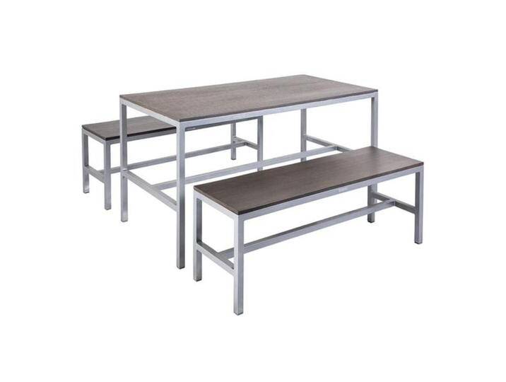 MBM Dice Gartenmöbel-Set 3-tlg. mit Tisch 140x70cm Dunkelgrau von garten&freizeit.de