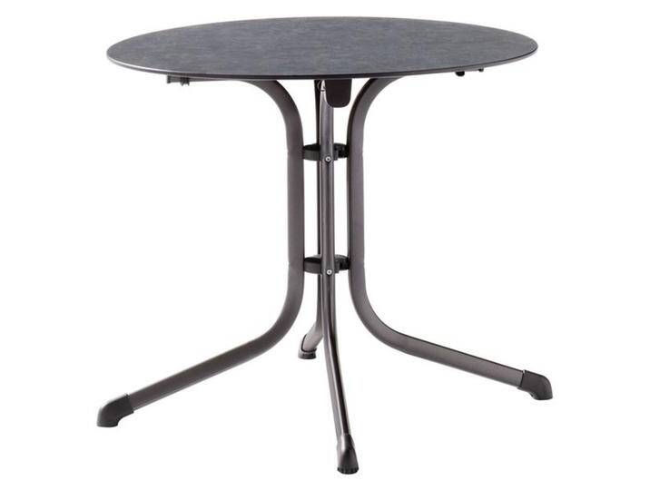 Sieger Boulevard Klapptisch Ø85cm Stahl/Polytec Dunkelgrau Hellgrau von garten&freizeit.de