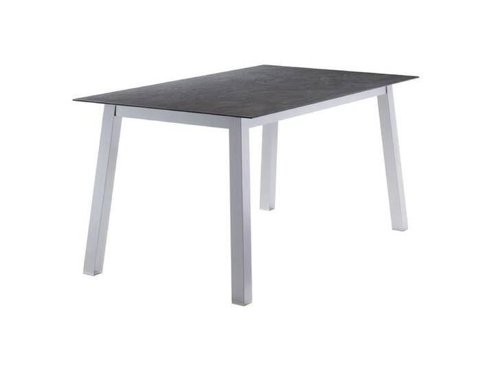 Sieger Gartentisch 160x90cm Quadratrohr Aluminium/Polytec Dunkelgrau Hellgrau von garten&freizeit.de