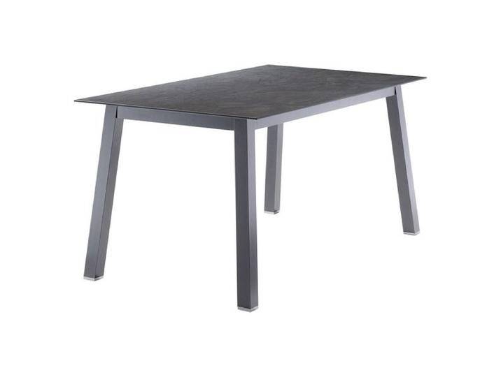 Sieger Gartentisch 160x90cm Quadratrohr Aluminium/Polytec Dunkelgrau Hellgrau von garten&freizeit.de