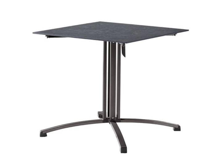 Sieger Klapptisch 80x80cm Stahl/Polytec Dunkelgrau von garten&freizeit.de