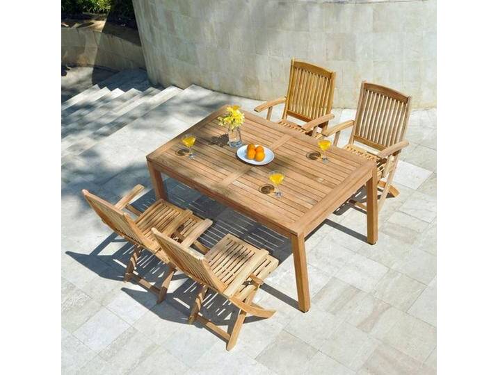 Zebra Bali Gartenmöbel-Set M (4 Plätze) Tisch 160x90cm Natur von garten&freizeit.de