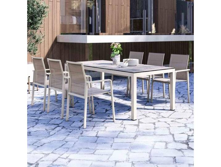 Zebra Bee Gartenmöbel-Set L (6 Plätze) Tisch 180x100cm Natur von garten&freizeit.de
