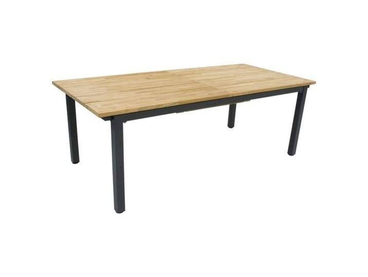 Zebra Hudson Ausziehtisch 230/310x100cm Edelstahl/Teak Natur Dunkelgrau von garten&freizeit.de
