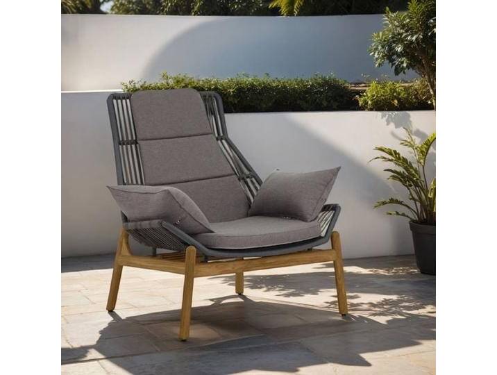 Zebra Pollux Loungesessel Aluminium/Teak Dunkelgrau von garten&freizeit.de