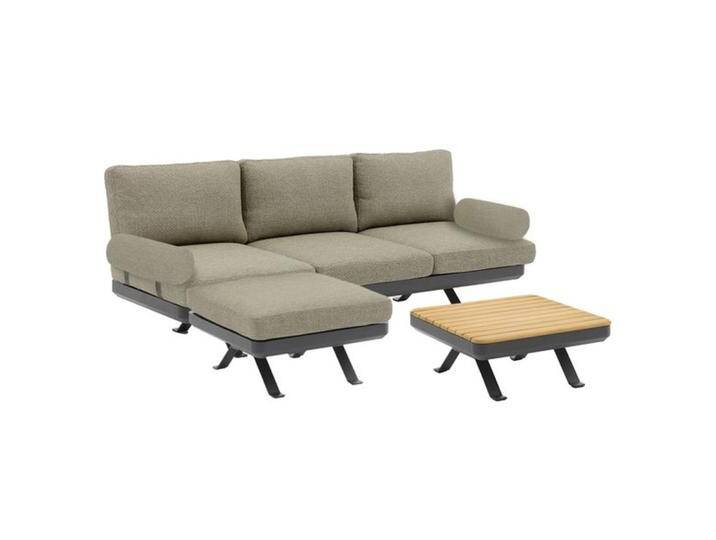 Zebra Sky Loungeset inkl. Loungetisch Aluminium/Sunproof Dunkelgrau von garten&freizeit.de