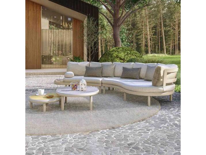 Zebra Wave Loungeset inkl. Loungetisch Aluminium/Sunproof Natur von garten&freizeit.de