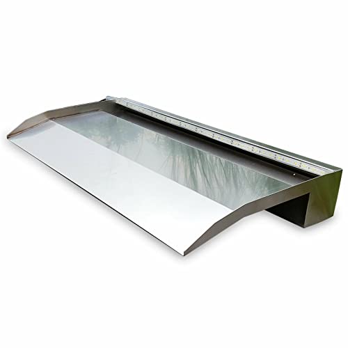 Jürgen Bocker Garten-Ambiente Wasserfall 60 cm Edelstahl matt Geb. mit langem Auslauf, Silber 60x8x22 cm von Jürgen Bocker Garten-Ambiente