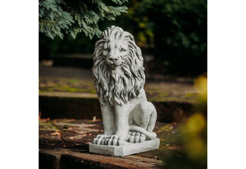gartendekoparadies.de Gartenfigur Löwen Satuen Steinfiguren 2er-Set, H. 53 cm, 78 kg, (1 St., 2er-Set), Frostsicher von gartendekoparadies.de