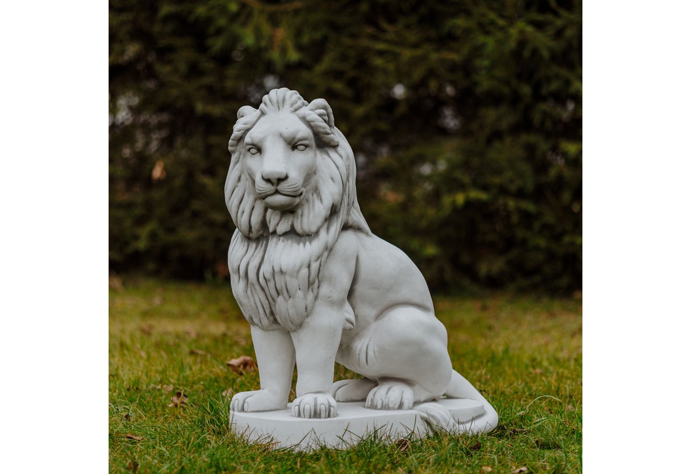 gartendekoparadies.de Gartenfigur Löwen Statue Max, Steinfiguren, H. 95 cm, 460 kg, (2er-Set), Frostsicher von gartendekoparadies.de