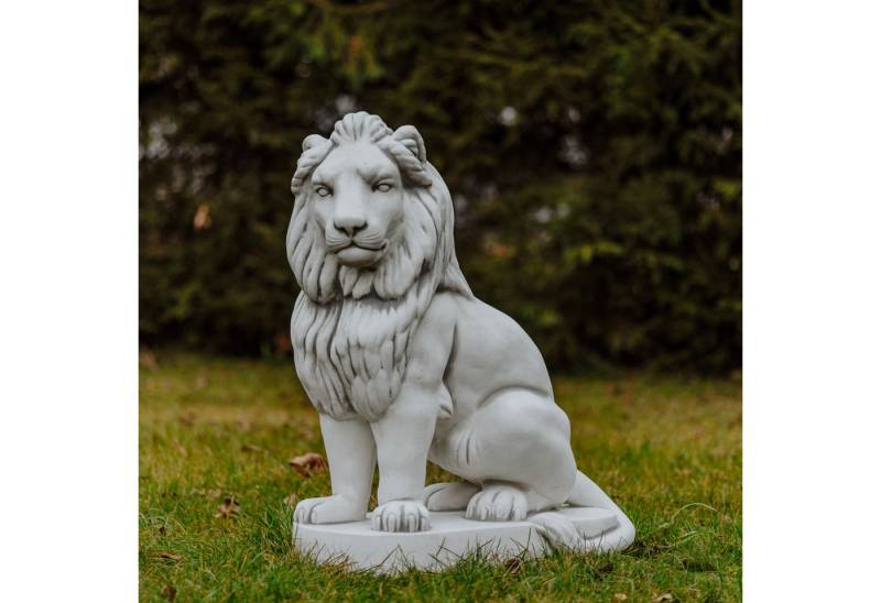 gartendekoparadies.de Gartenfigur Löwen Statue Max, Steinfiguren, H. 95 cm, 460 kg, (2er-Set), Frostsicher von gartendekoparadies.de