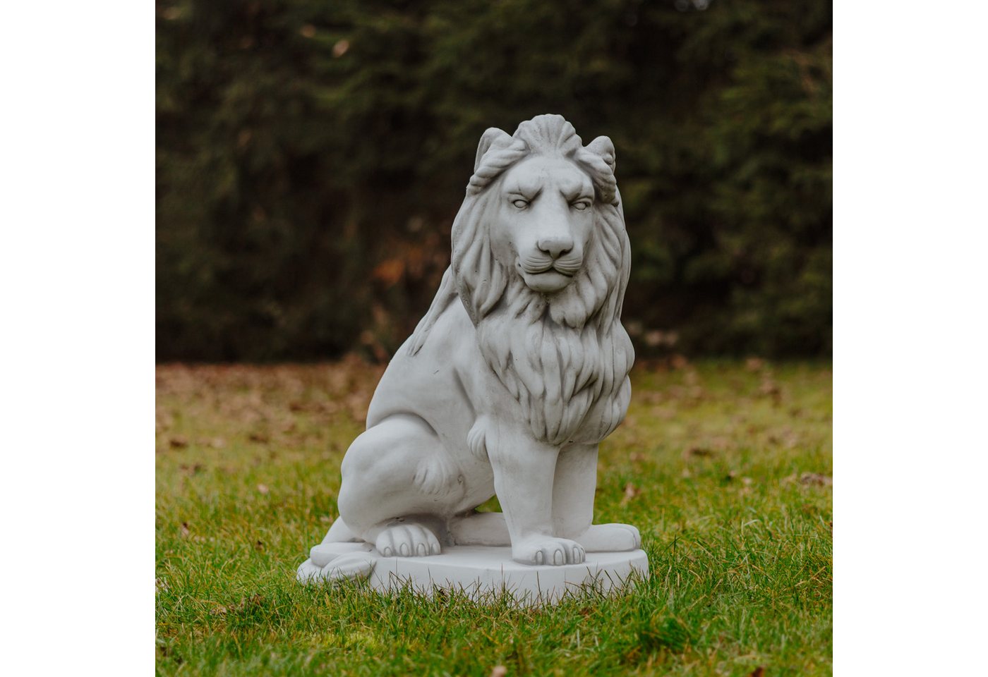 gartendekoparadies.de Gartenfigur Löwen Statue Max, Steinfiguren, H. 95 cm, 460 kg, (2er-Set), Frostsicher von gartendekoparadies.de