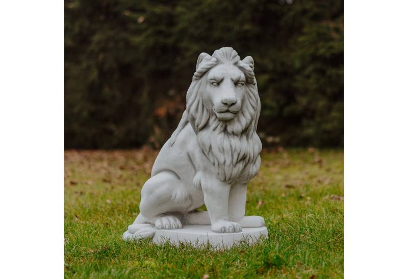 gartendekoparadies.de Gartenfigur Löwen Statue Max, Steinfiguren, H. 95 cm, 460 kg, (2er-Set), Frostsicher von gartendekoparadies.de