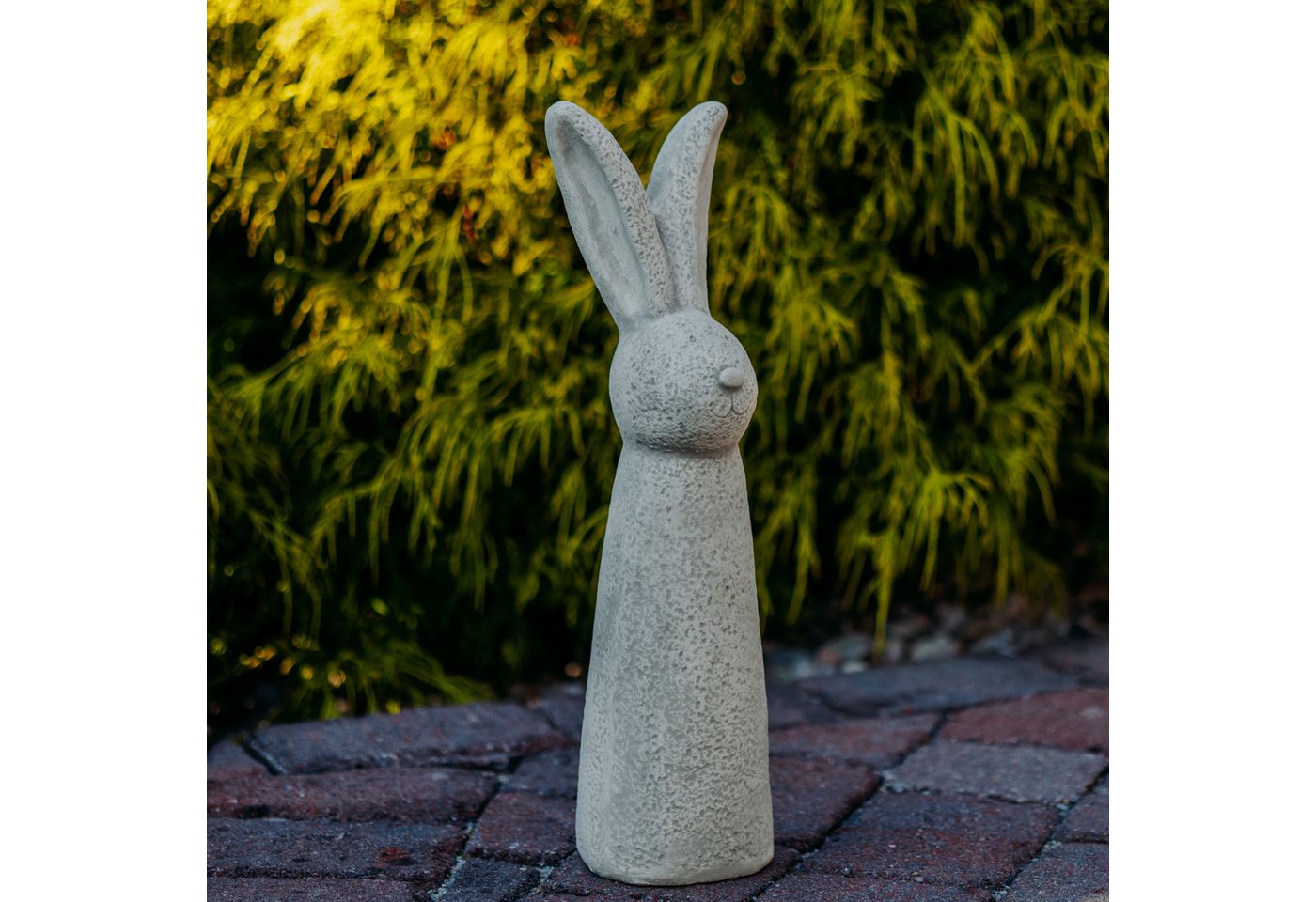 gartendekoparadies.de Gartenfigur Lustige Hasen, Osterhasen, 2er-Set - Deko, Steinfiguren, H. 50 / 30 cm, (2er-Set), Frostsicher von gartendekoparadies.de