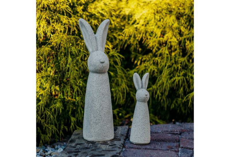 gartendekoparadies.de Gartenfigur Lustige Hasen, Osterhasen, 2er-Set - Deko, Steinfiguren, H. 50 / 30 cm, (2er-Set), Frostsicher von gartendekoparadies.de