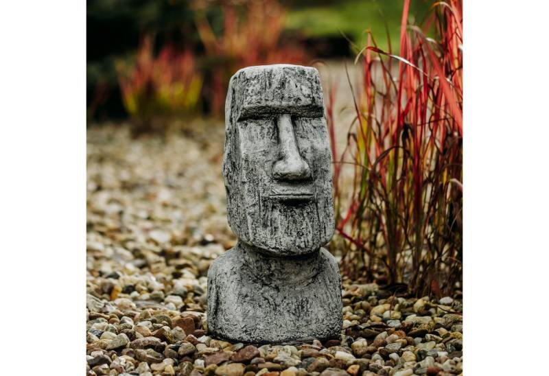 gartendekoparadies.de Gartenfigur Moai-Kopf die Stein-Statuen der Osterinsel, H. 41 cm, 16 kg, Frostsicher von gartendekoparadies.de