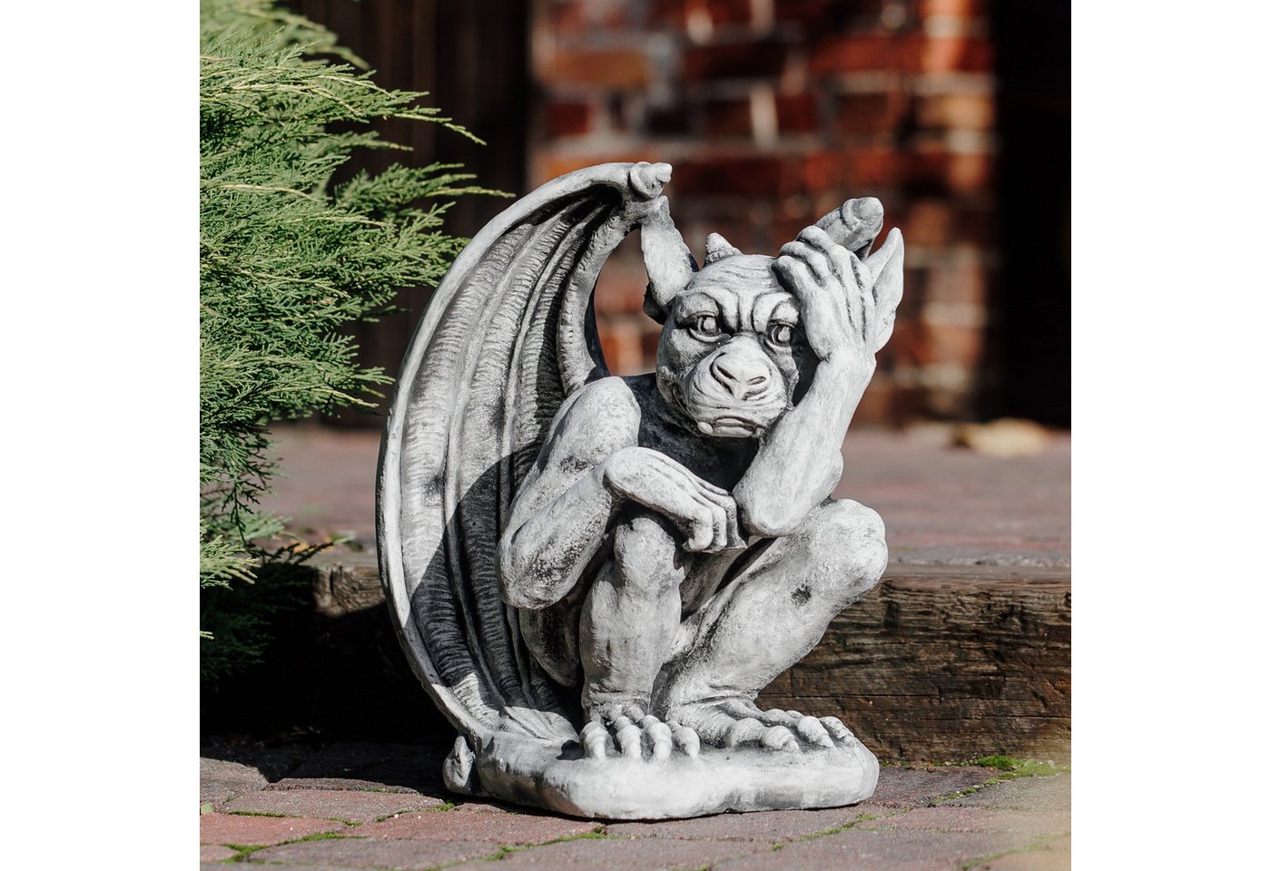 gartendekoparadies.de Gartenfigur Gargoyle Statue der Nachdenklich, Steinfigur, H. 43 cm, 23 kg, Frostsicher gartendekoparadies.de Gartenfigur Gargoyle Statue der Nachdenklich, Steinfigur, H. 43 cm, 23 kg, Frostsicher von gartendekoparadies.de