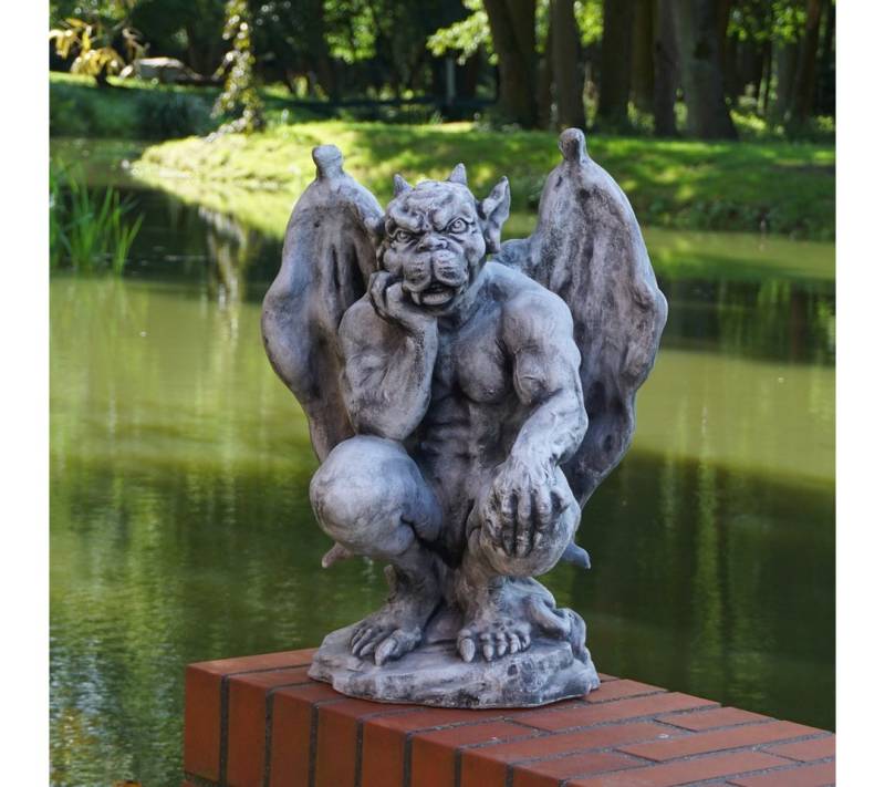 gartendekoparadies.de Gartenfigur Gargoyle Statue mit Flügeln, H. 60 cm, 52 kg, Frostsicher gartendekoparadies.de Gartenfigur Gargoyle Statue mit Flügeln, H. 60 cm, 52 kg, Frostsicher von gartendekoparadies.de