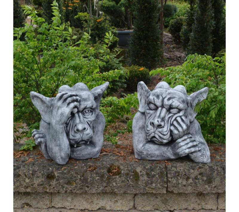 gartendekoparadies.de Gartenfigur Set Zwei Gargoyles Büsten, H. 36 cm, je 36 kg, Frostsicher gartendekoparadies.de Gartenfigur Set Zwei Gargoyles Büsten, H. 36 cm, je 36 kg, Frostsicher von gartendekoparadies.de