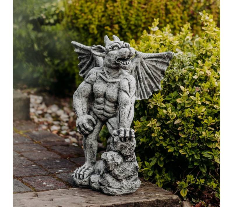 gartendekoparadies.de Gartenfigur Gargoyle mit Flügeln, H. 56 cm, 25 kg, Frostsicher von gartendekoparadies.de