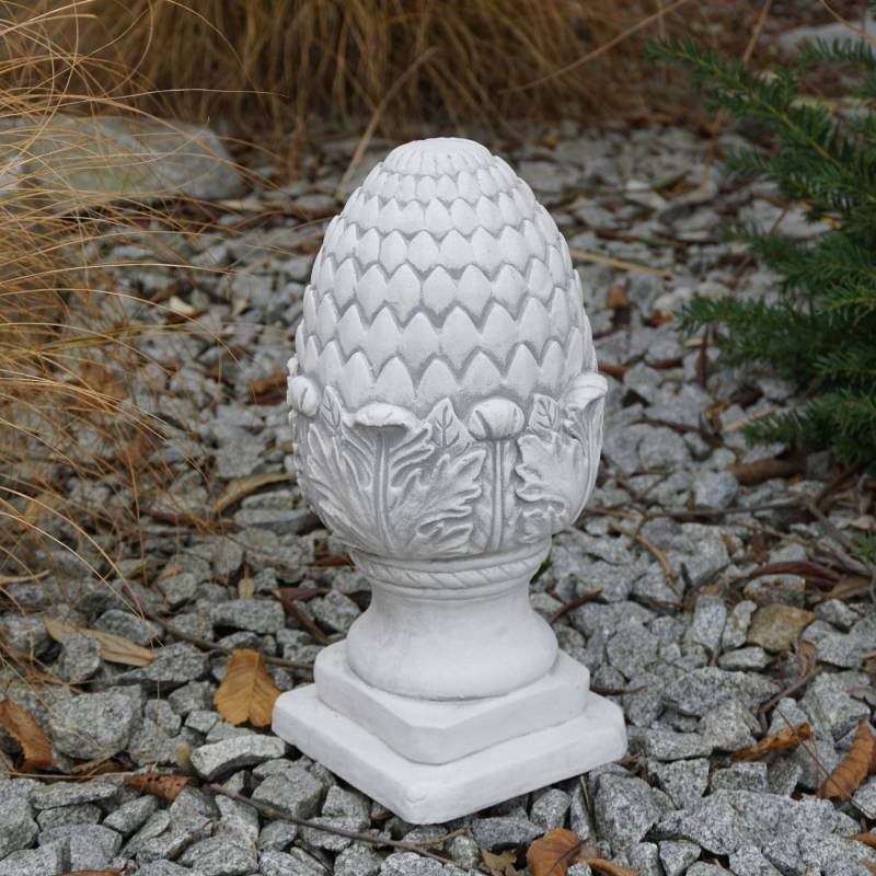 gartendekoparadies.de Gartenfigur Pinienzapfen Steinfigur Zirbelnuss, H. 32 cm, 9 kg, Frostsicher von gartendekoparadies.de